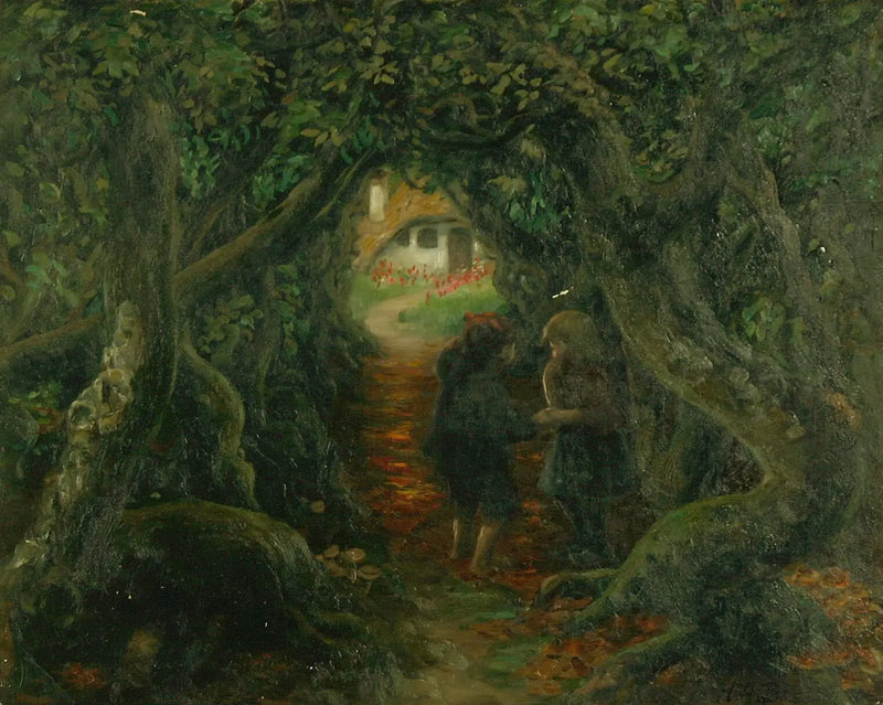 Hansel and Gretel chez la sorcière. - H. A. Brendekilde