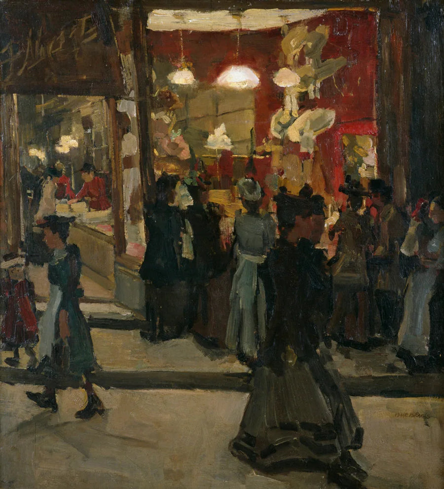 Hatterie Mars on the Nieuwendijk in Amsterdam - Isaac Israels