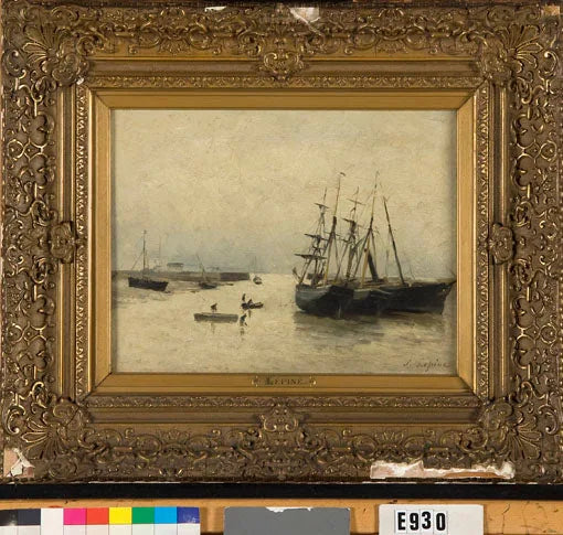 Haven bij laag tij - Stanislas Lépine image 1 reproduction artisanale de tableau