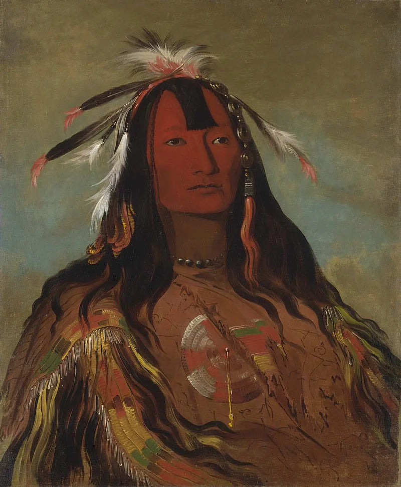 Hee-oh'ks-te-kin, rabbit skin leggings - George Catlin