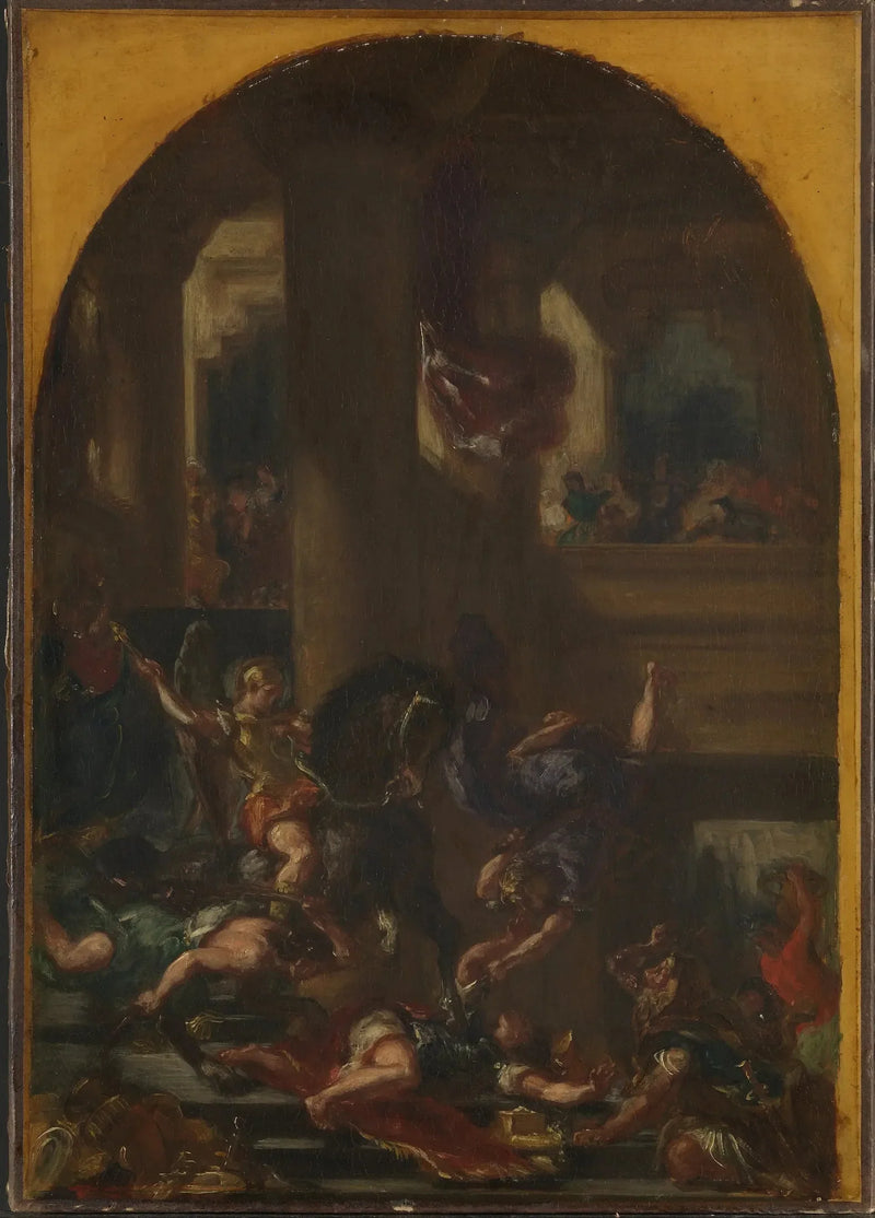 Heliodorus Driven from the Temple - Eugène Delacroix