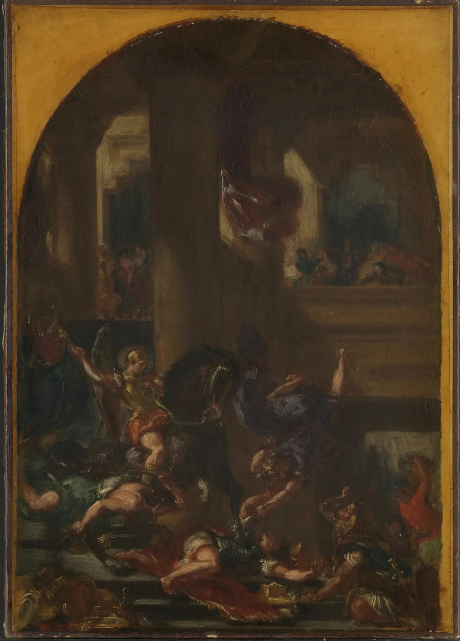 Heliodorus Driven from the Temple - Eugène Delacroix