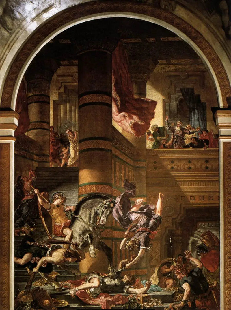 Heliodorus Driven from the Temple - Eugène Delacroix