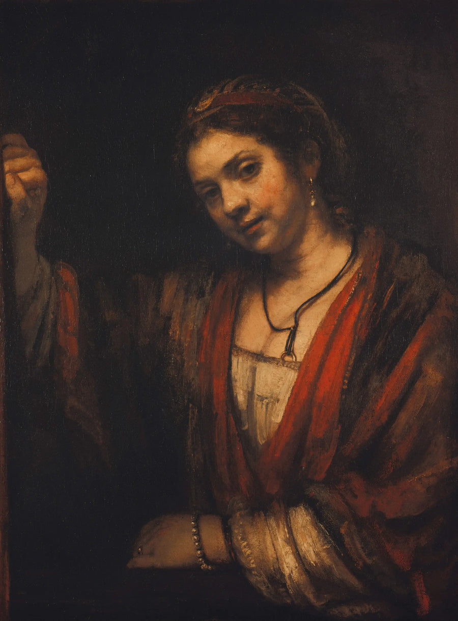 Hendrickje Stoffels in a Door - Rembrandt