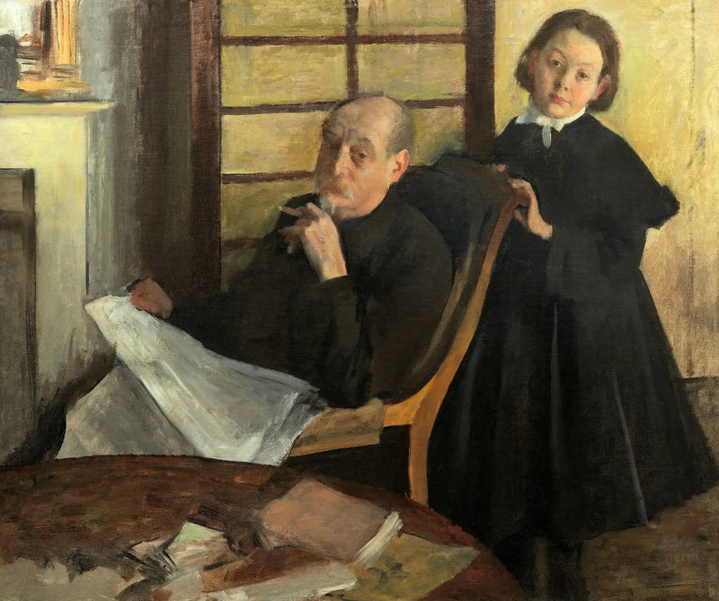 Henri Degas and his niece Lucie Degas (the uncle and cousin of the artist) - Edgar Degas