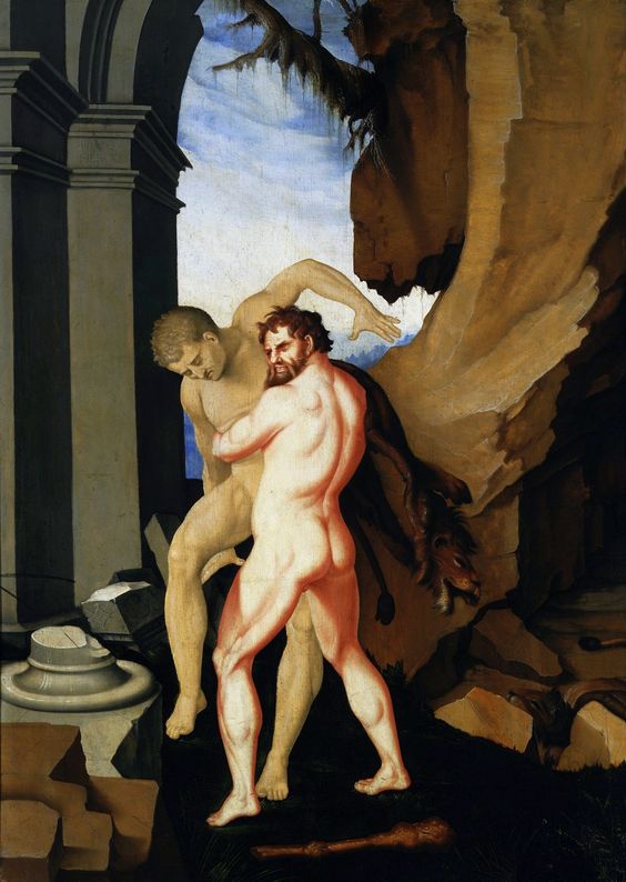 Héraclès et Antée. - Hans Baldung Grien image 1 reproduction de peinture à l’huile