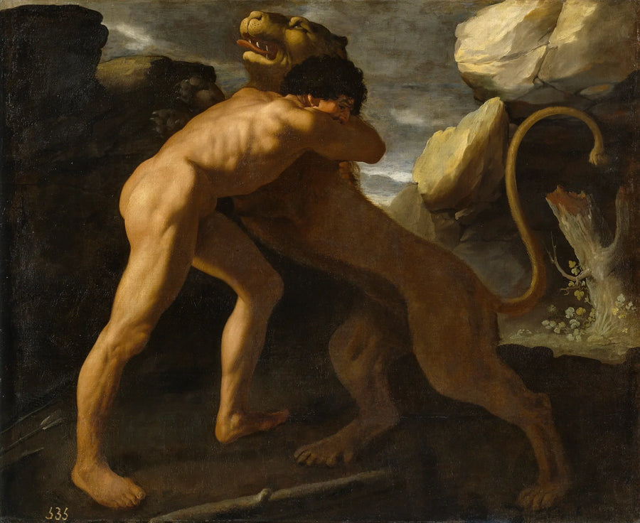 Hercules confronting the Nemean lion - Francisco de Zurbarán