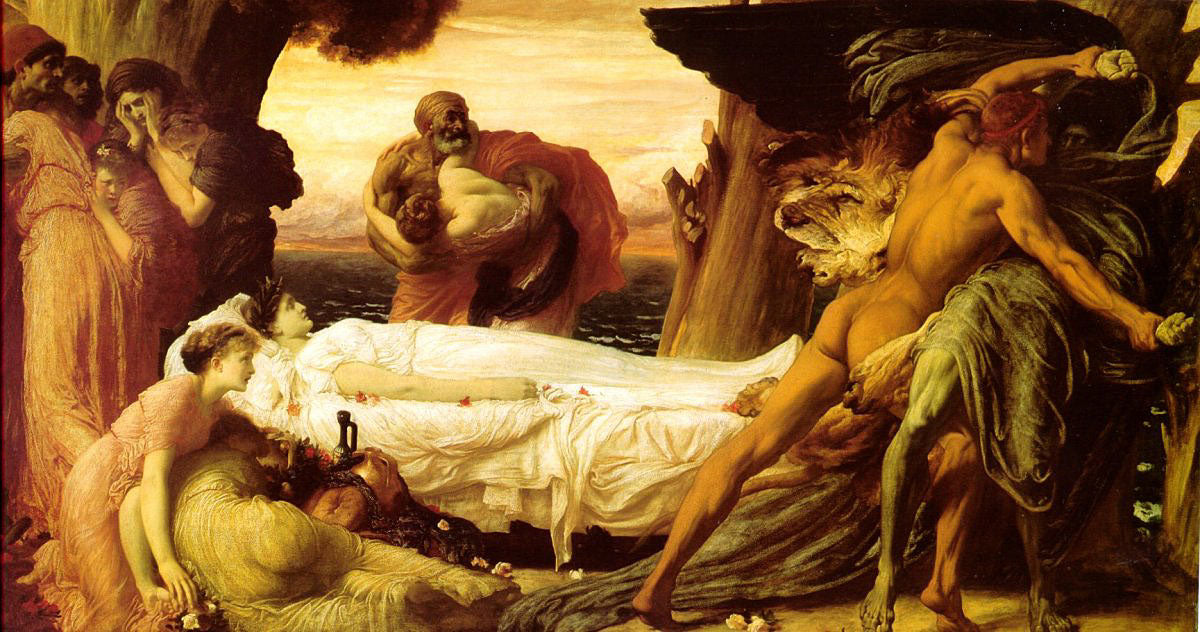 Hercules fighting death to save Alcestis - Frederic Leighton