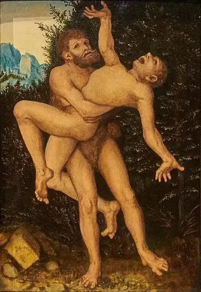 Hercules and Antaeus - Lucas Cranach the Elder