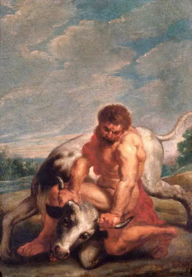 Hercules fighting Achelous in the form of a bull - Peter Paul Rubens