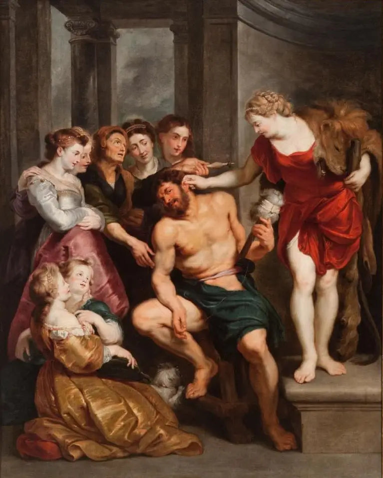 Hercules, malade d'amour, se fait dominer par Omphale - Peter Paul Rubens