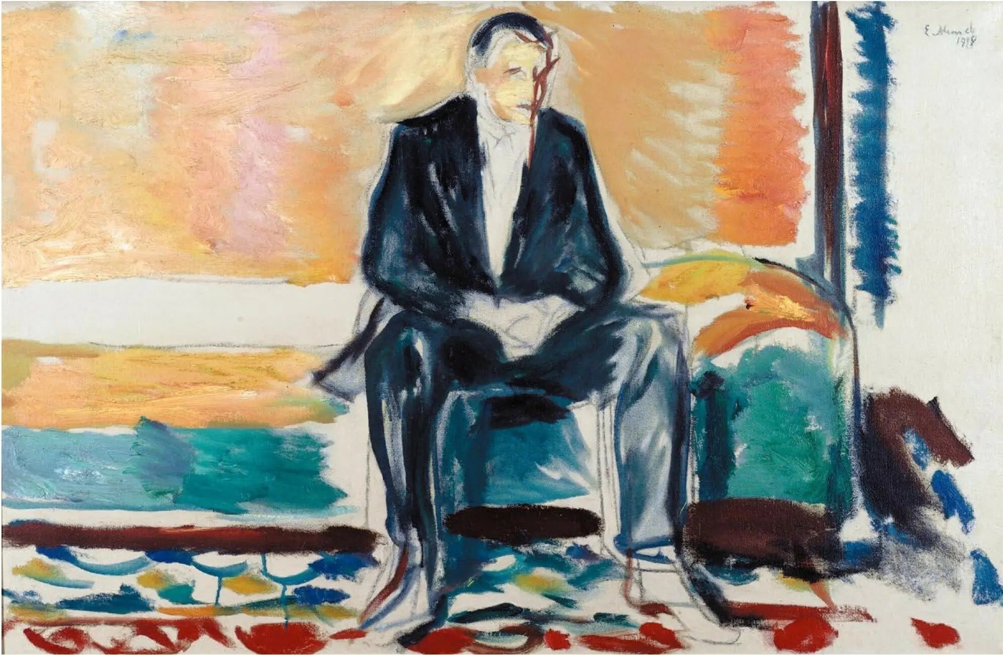 Reproduction du tableau « Homme assis - Edvard Munch » par Alpha Reproduction en peinture à l’huile