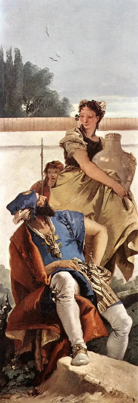 Man sitting, woman with a pot, and boy - Giovanni Battista Tiepolo
