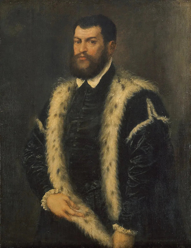 Man in ermine fur coat - Titian