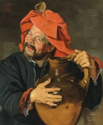 Man with a large pottery jug or a brother - Frans Hals