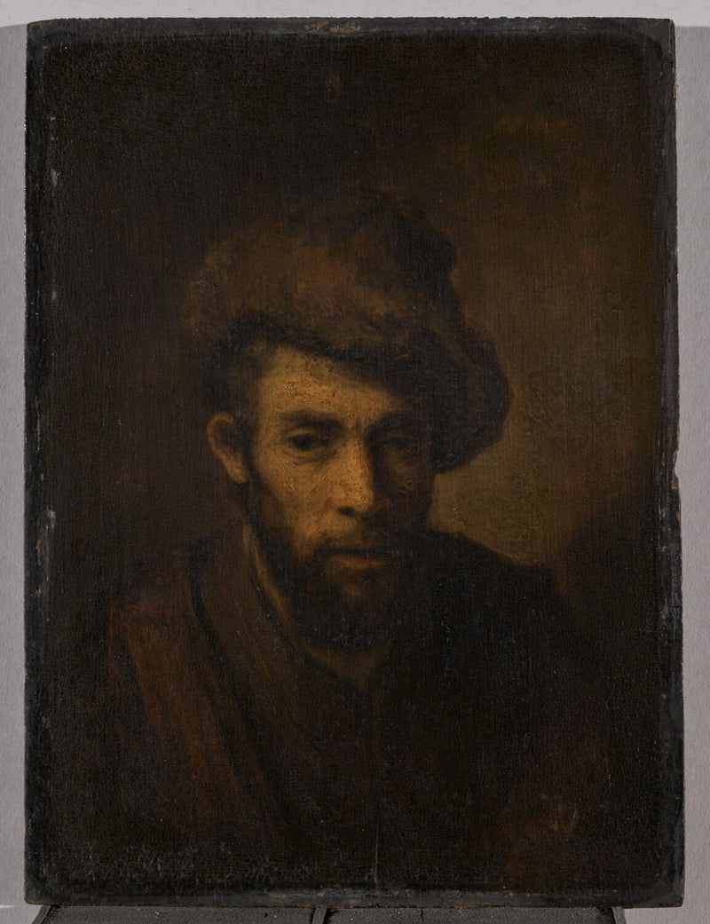 Bust of a man with a fur hat - Rembrandt