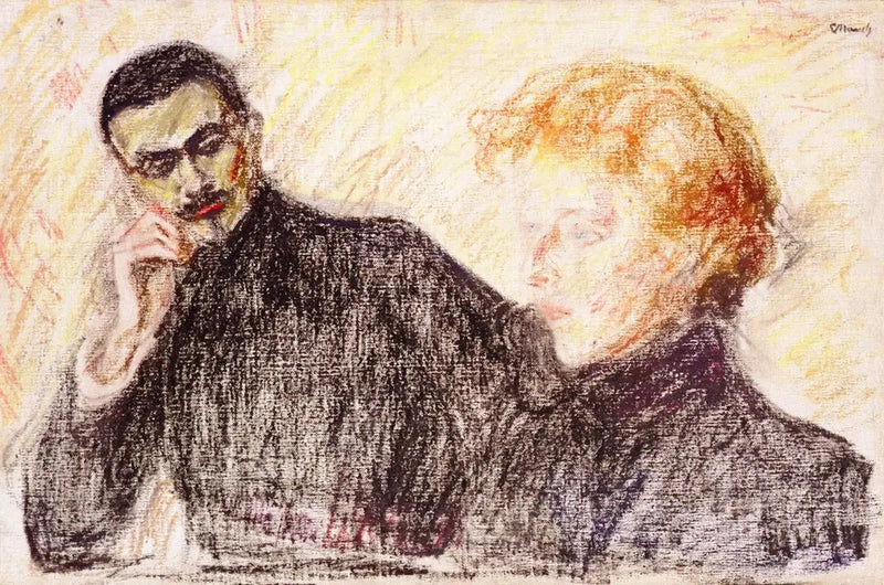 Brown Man and Red-haired Woman - Edvard Munch