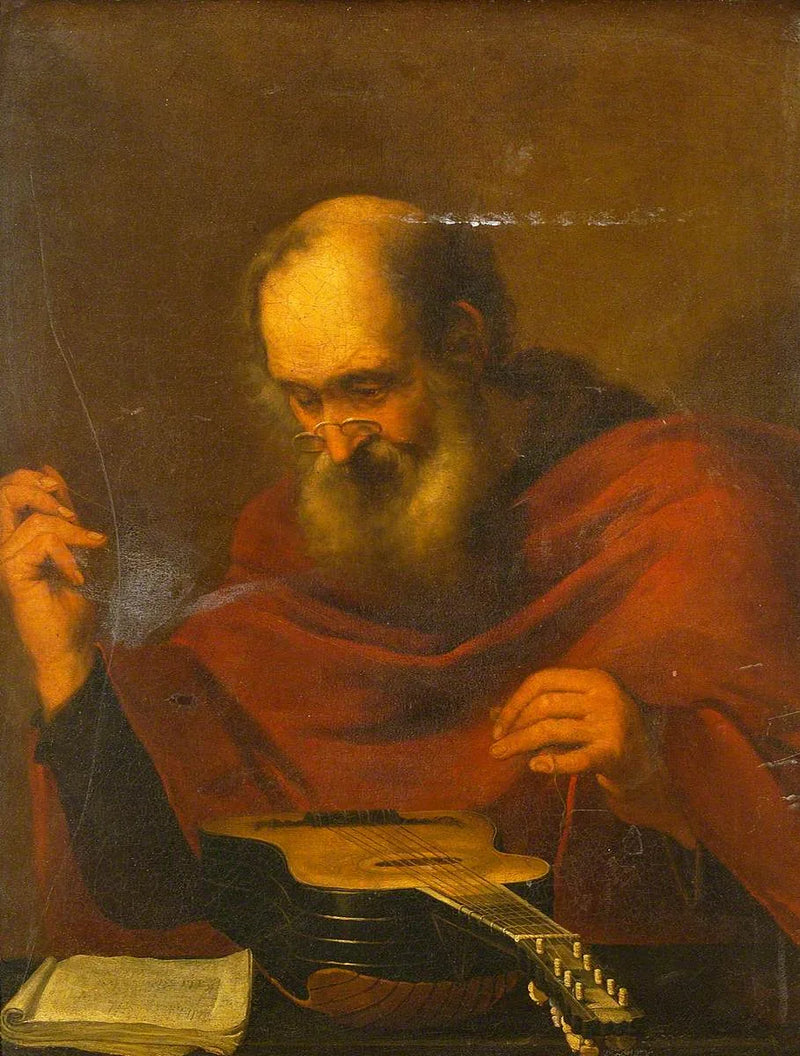 Man changing guitar strings - Jusepe de Ribera