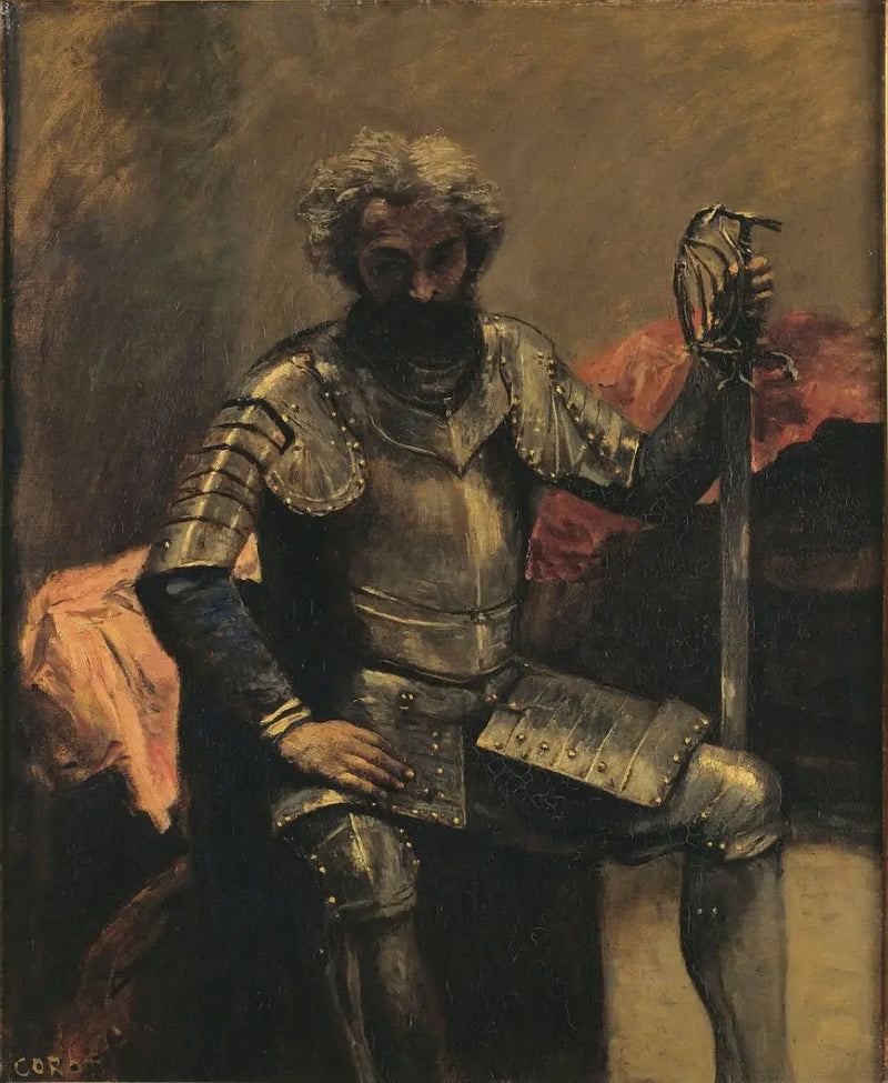 Man in Armor - Jean-Baptiste Camille Corot