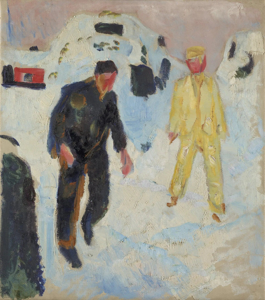 Man in Black and Yellow in the Snow - Edvard Munch