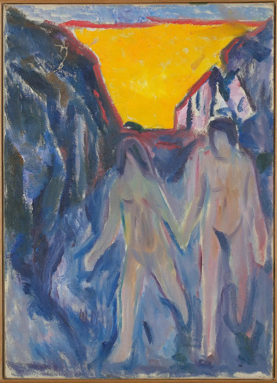 Man and Woman Nude, Walking - Edvard Munch