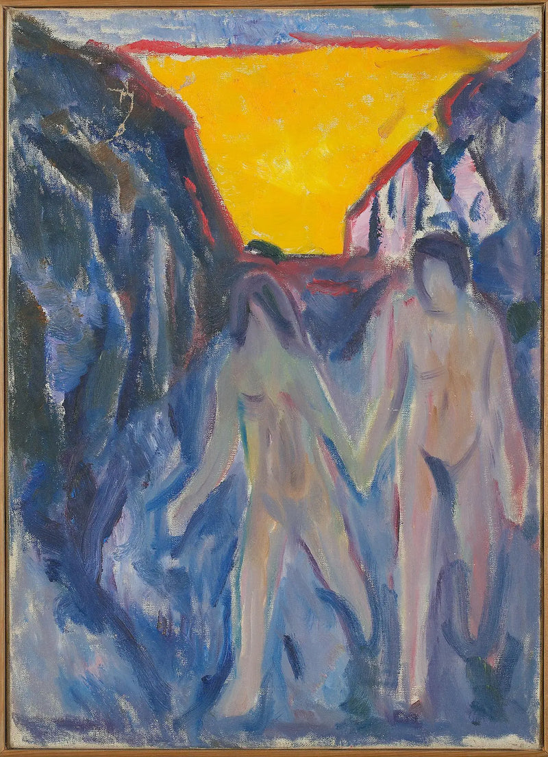 Man and Woman Nude, Walking - Edvard Munch