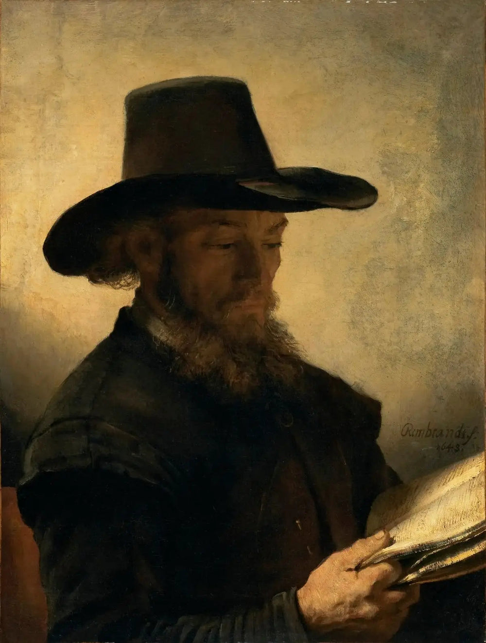 Homme lisant - Rembrandt image 1 tableau peint à l’huile sur toile