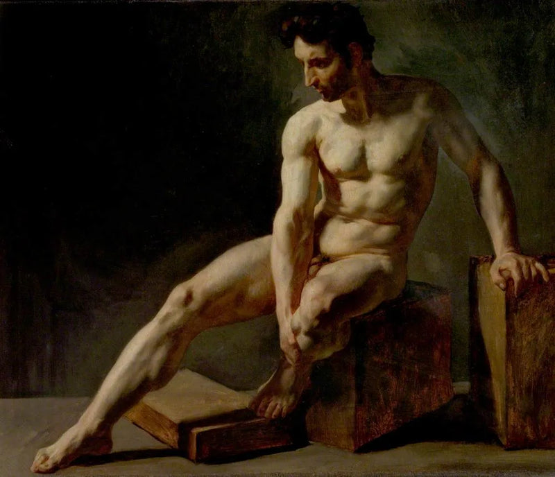 Nude man sitting - Édouard Detaille
