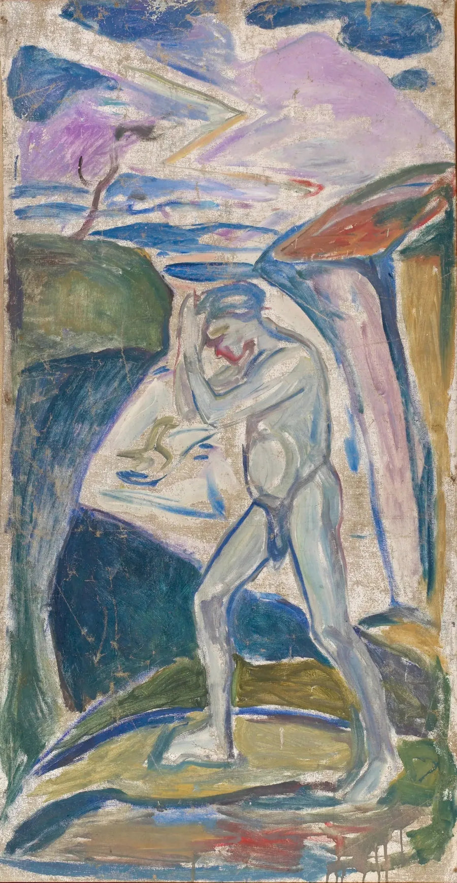 Nude Man in a Rocky Landscape - Edvard Munch
