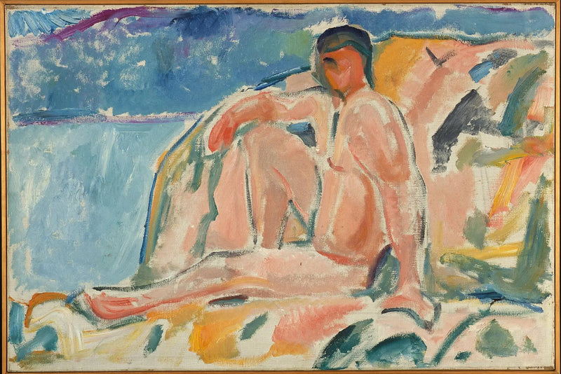 Nude Man on a Rock - Edvard Munch