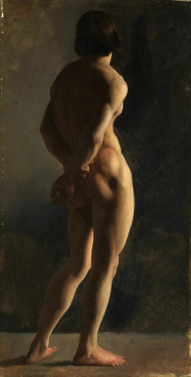 Nude man, seen from behind - Hippolyte Flandrin