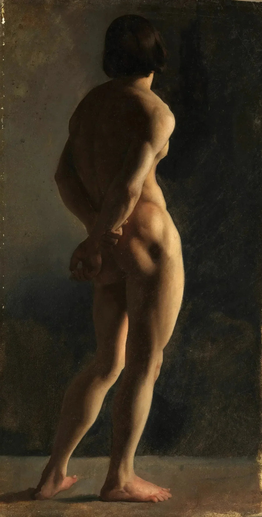 Nude man, seen from behind - Hippolyte Flandrin