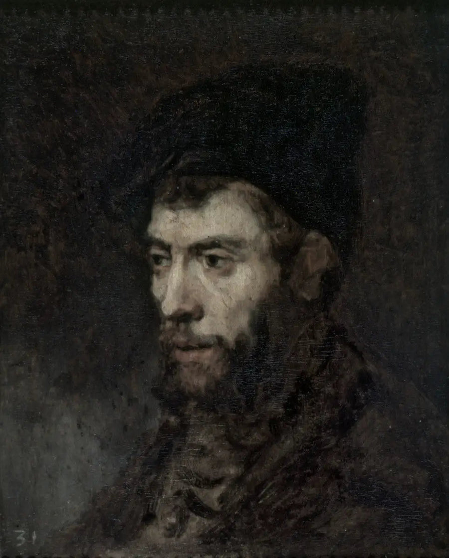 Man wearing a beret looking to the left - Rembrandt