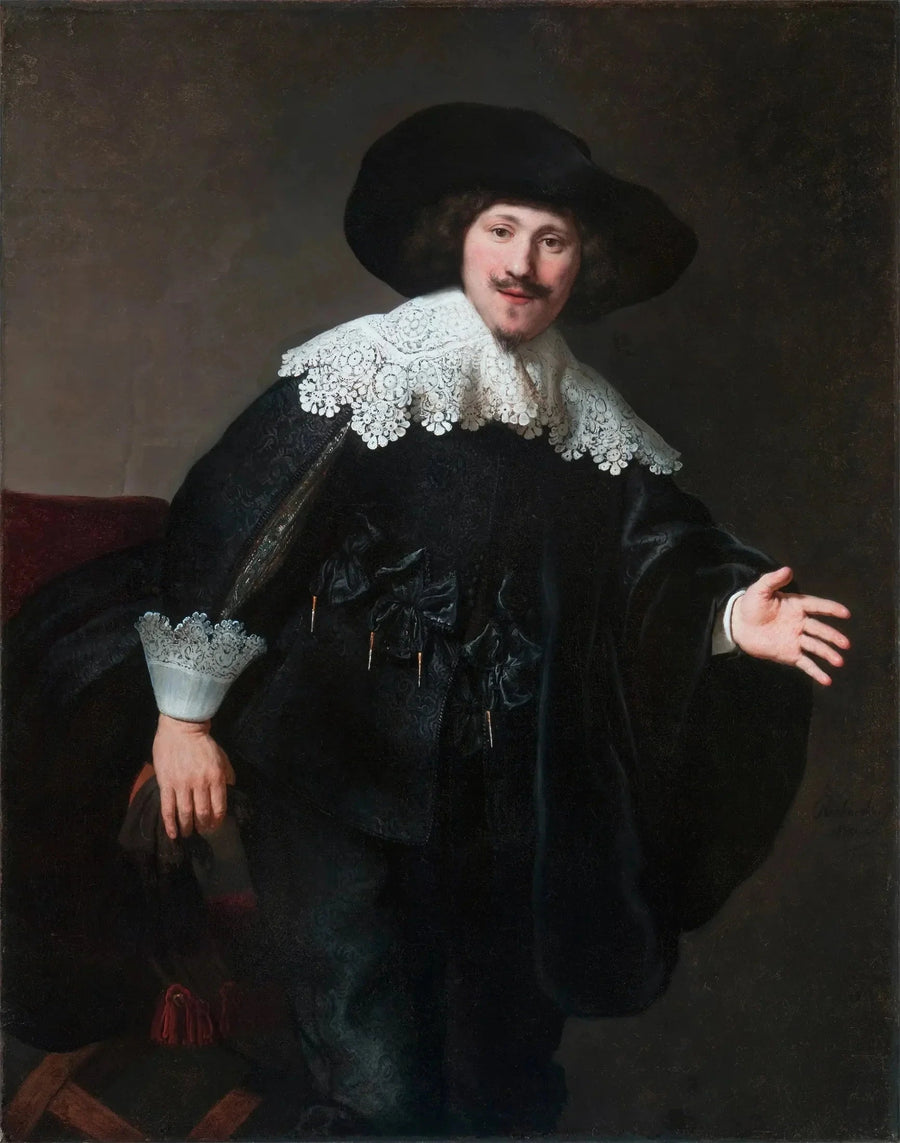 Portrait of a man rising from his seat - Rembrandt
