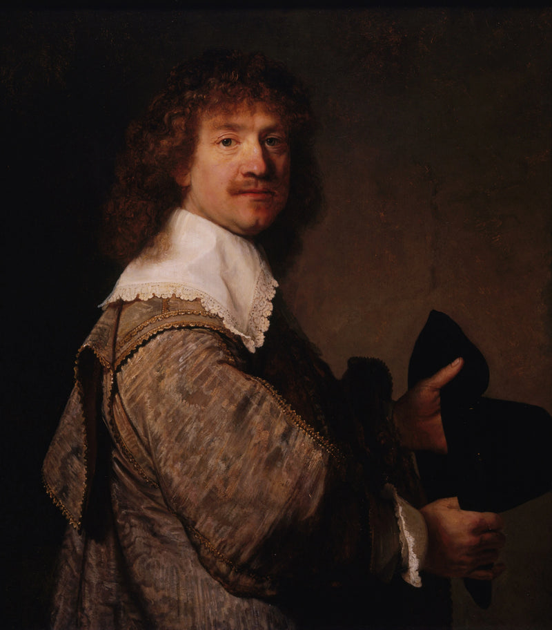 Portrait of a man holding a hat - Rembrandt