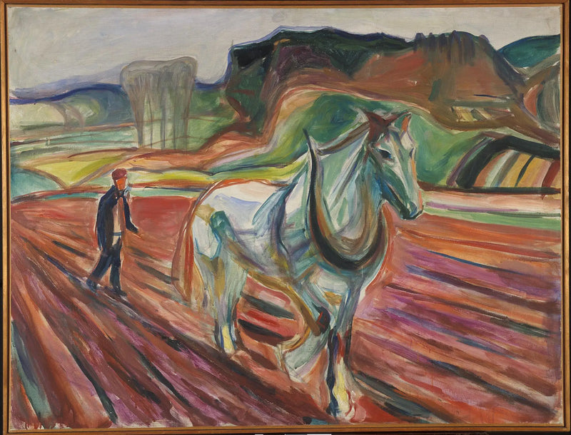Man Working with a White Horse - Edvard Munch
