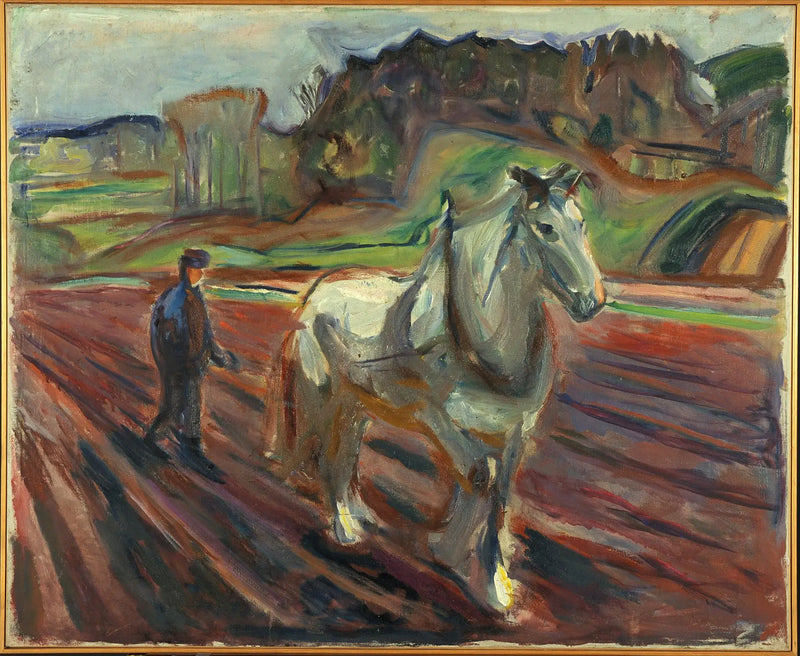 Man Working with a White Horse - Edvard Munch