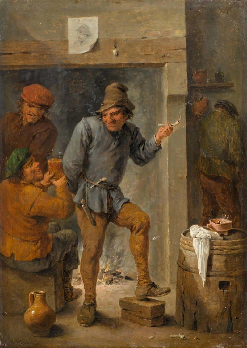 Men smoking and drinking in a tavern - David Teniers the Younger