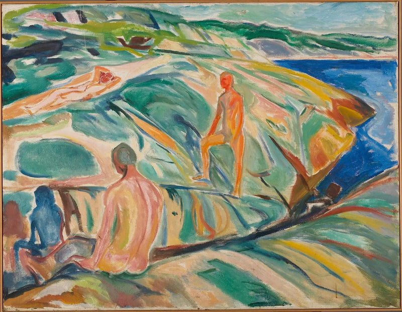 Men Bathing on the Rocks - Edvard Munch