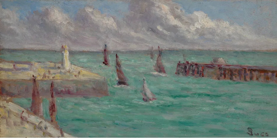 Honfleur, the lighthouse and the pier - Maximilien Luce
