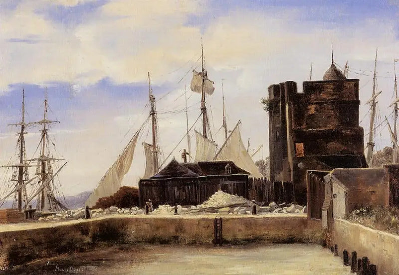 Honfleur, the old quay - Jean-Baptiste Camille Corot