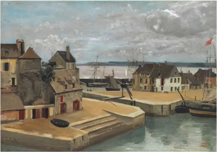 Honfleur, Houses on the Quays - Jean-Baptiste Camille Corot