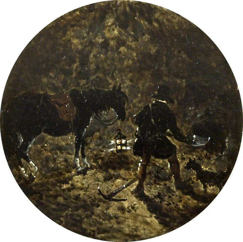 Eight circular scenes of fox hunting: the Earth stops at night - John Frederick Herring, Sr.