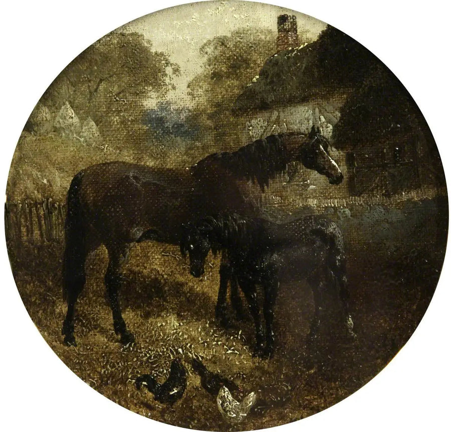 Eight Circular Farm Scenes: Mare and Foal - John Frederick Herring, Sr.