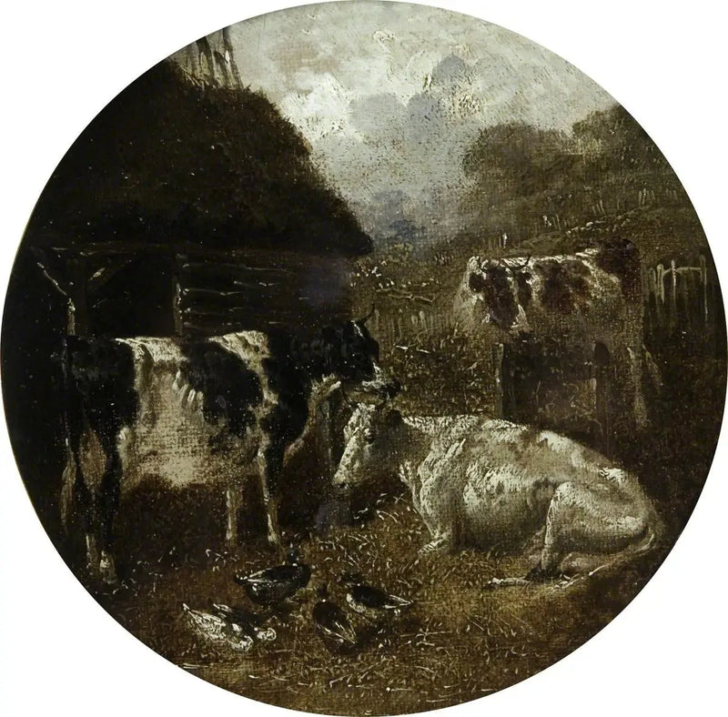 Eight Circular Farm Scenes: Cows - John Frederick Herring, Sr.