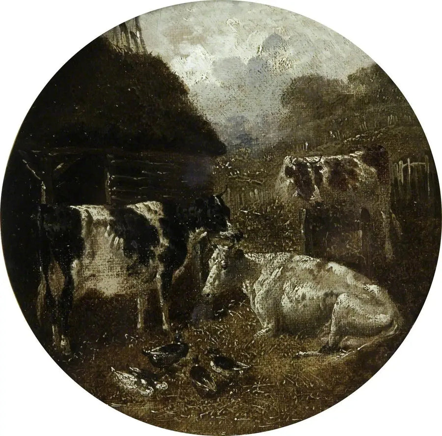 Eight Circular Farm Scenes: Cows - John Frederick Herring, Sr.
