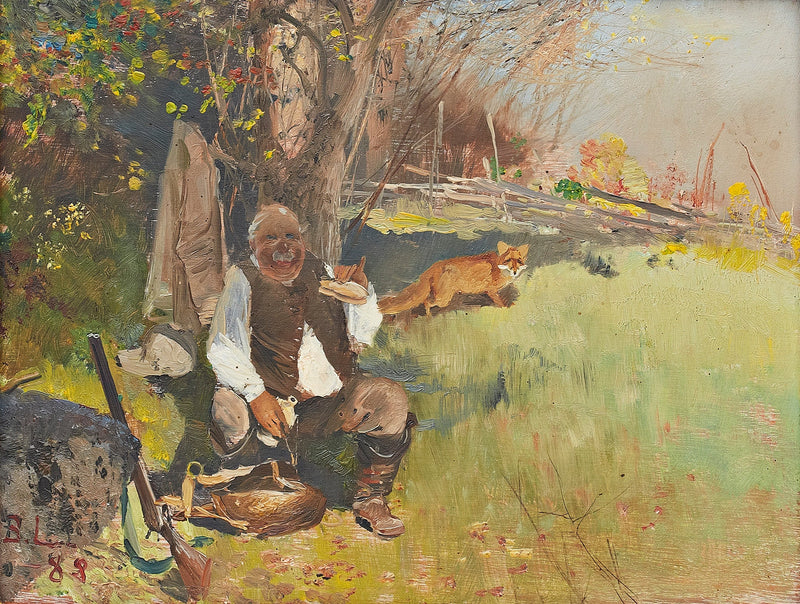 Hunter at breakfast - Bruno Liljefors