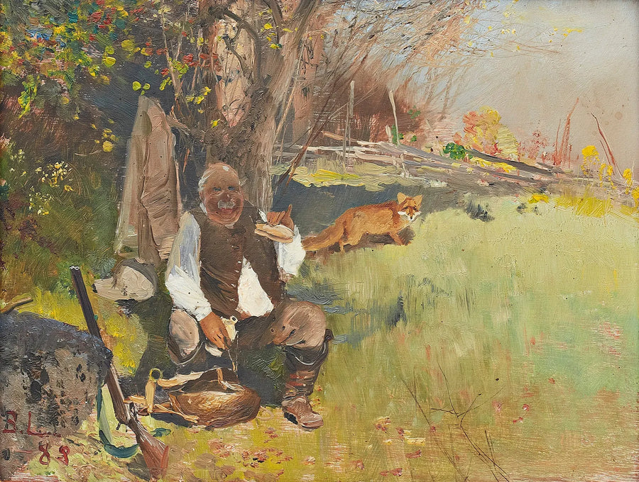Hunter at breakfast - Bruno Liljefors
