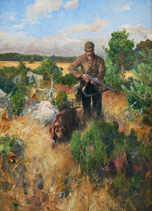 Hunter with his dog - Bruno Liljefors