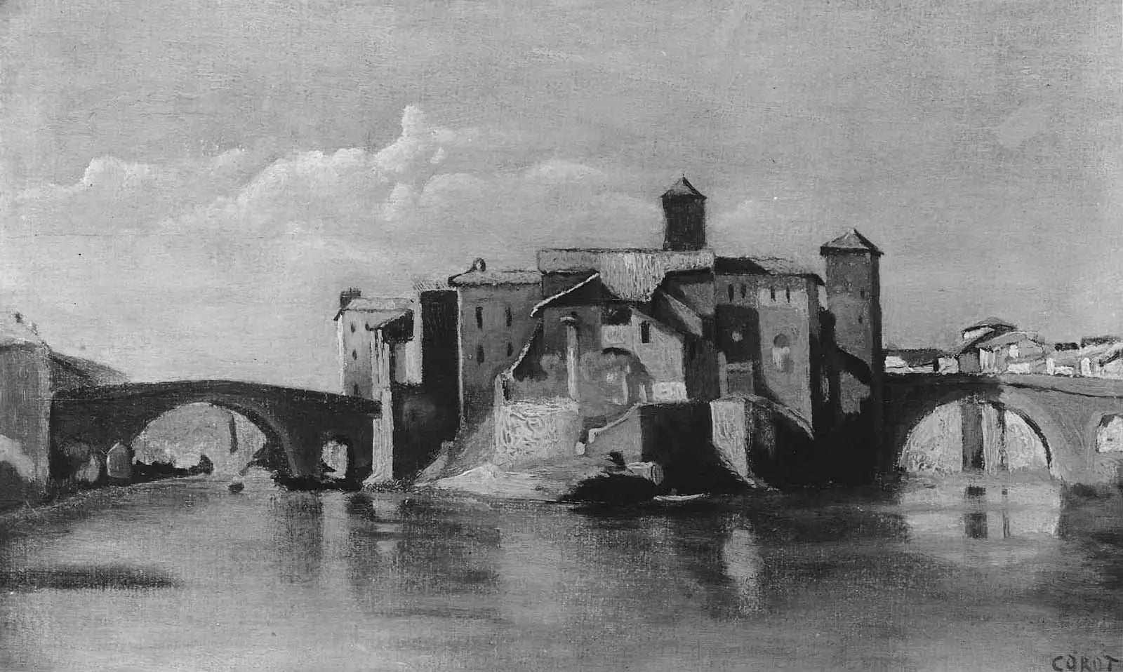 Île de San Bartolomeo Rome - Jean-Baptiste Camille Corot - Alpha Reproduction